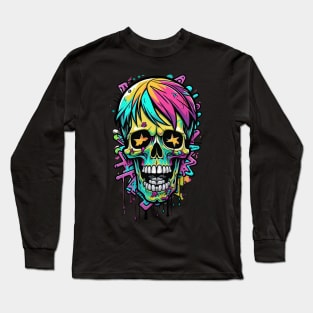 Pop art Skull Long Sleeve T-Shirt